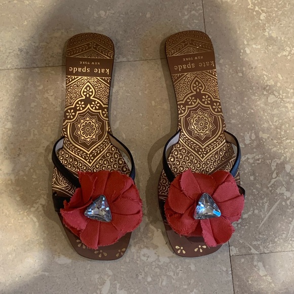 kate spade Shoes - Kate Spade Flower Jeweled Sandals